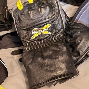 Black Leather Men's Gloves by Ski-Doo